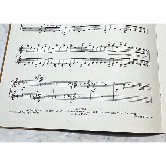 Hexahedron Piano Solo Sheet Music Vintage Robert Starer 1971 MCA - Picture 3 of 6